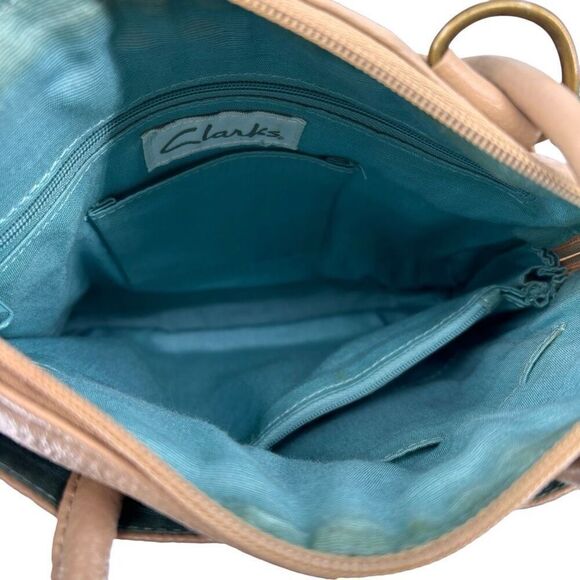 Clarks Leather Backpack Bag Tan - Picture 4 of 9